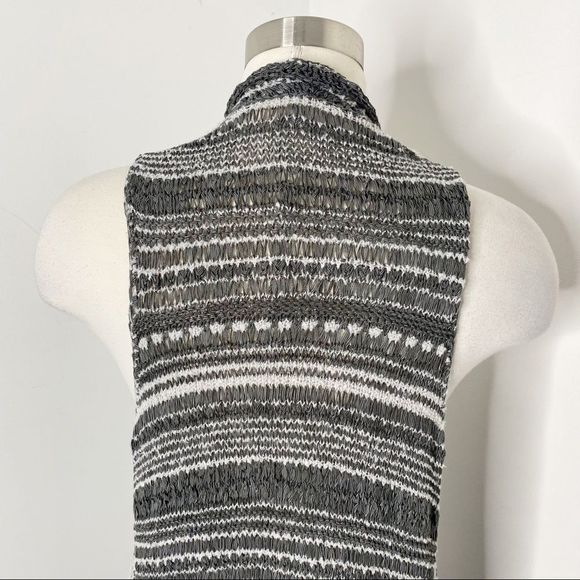 Anthropologie Moth Gray Open Sleeveless Long Duster Cardigan - Picture 8 of 12